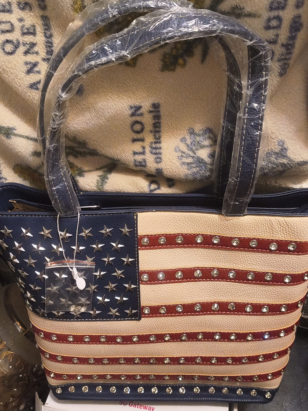 Montana West Navy, Red & Cream Star Studded Tote
